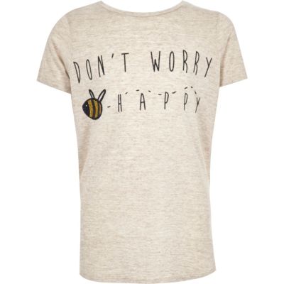 Girls dusty pink bee print t-shirt